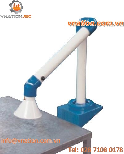 fixed extraction arm / articulated / for welding fumes / with hood