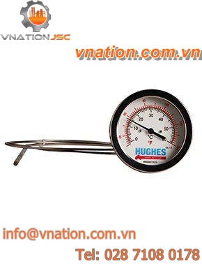 dial thermometer / probe / insertion / stainless steel