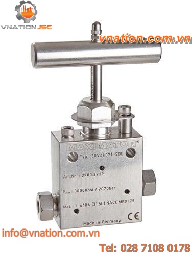 needle valve / manual / regulating / for oil