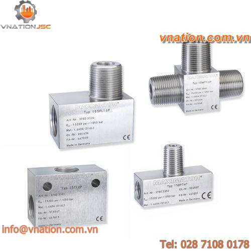 bulkhead fitting / male / threaded / cross