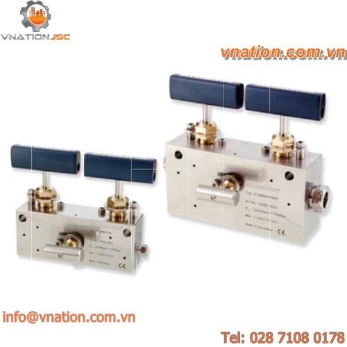 needle valve / manual / double block-and-bleed / for chemicals