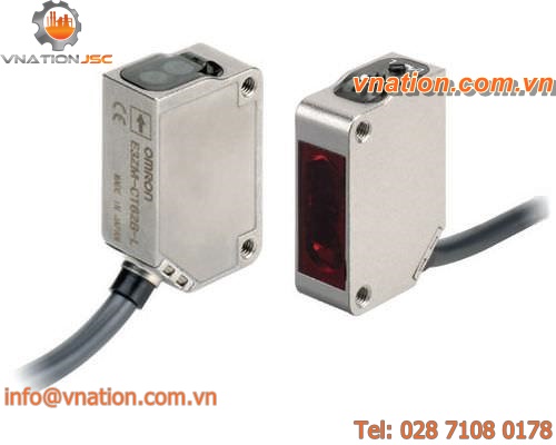 diffuse reflective photoelectric sensor / rectangular / laser / compact