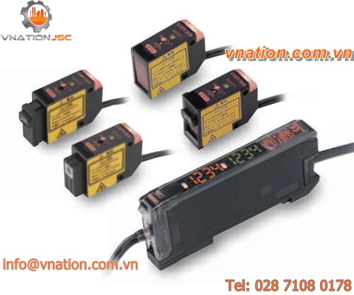 diffuse reflective photoelectric sensor / rectangular / laser