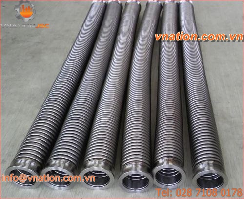 water hose / stainless steel / with flange