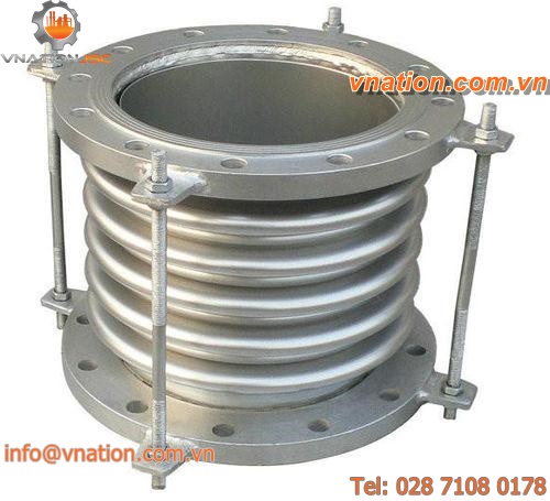 axial pipe expansion joint / metal / for the chemical industry / for water