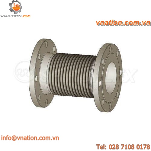 axial pipe expansion joint / metal / for gas / flexible