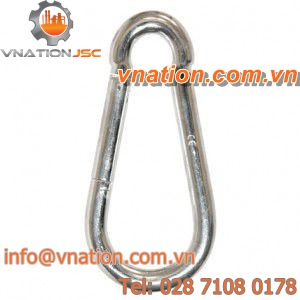 locking carabiner / steel / asymmetrical