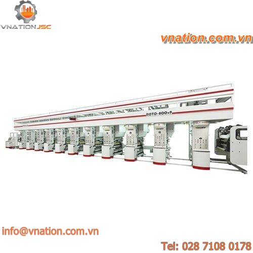 rotogravure printing machine / multi-color / for plastic film / with touchscreen controls
