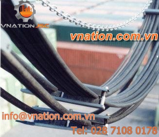 steel cable trolley / brushed stainless steel / nylon