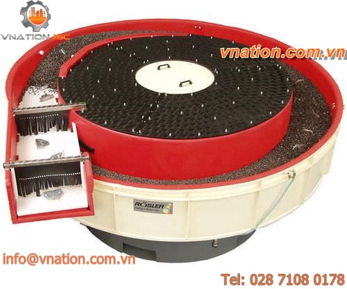 centrifugal vibratory finishing machine / continuous-flow