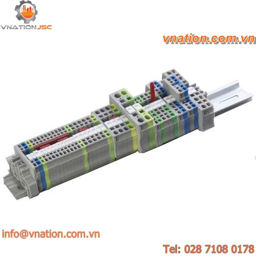 spring cage connection terminal block / screwless / DIN rail-mounted / plastic