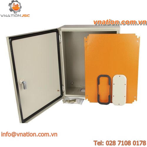 wall-mounted junction box / sheet steel / IP65 / for industrial networks