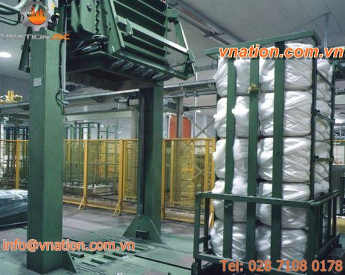vertical baling press / top-loading / textile fiber / automatic