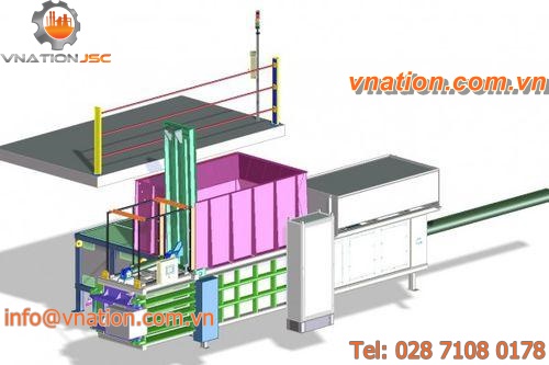horizontal baling press / top-loading / for textiles / semi-automatic