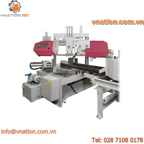 band saw / miter / with roller conveyor / horizontal