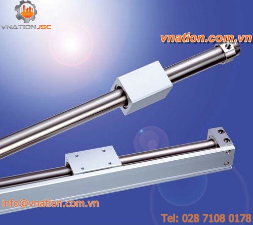 pneumatic cylinder / rodless / double-acting / magnetically-coupled