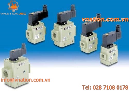 pilot-operated solenoid valve / air / 3-way / pneumatic