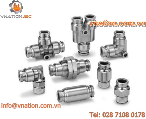 threaded fitting / elbow / stainless steel / pipe