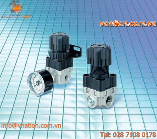 air pressure regulator / piston / single-stage / compact