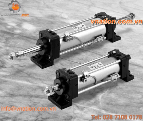 hydraulic cylinder / double-acting / tie-rod / low-pressure