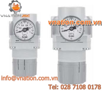 compressed air pressure regulator / piston / single-stage / modular