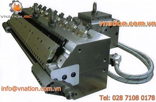 panel slot die / for extrusion / fixed lip / flexible lip