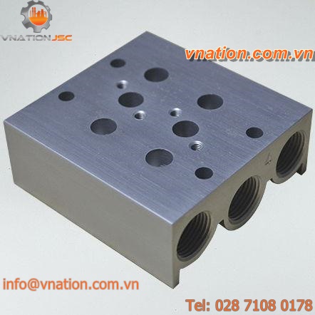 2-valve manifold / aluminum / for gas / for poppet valve