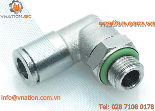 push-in fitting / elbow / nickel-plated brass / pneumatic