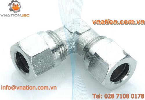 compression fitting / cutting ring / elbow / nickel-plated brass