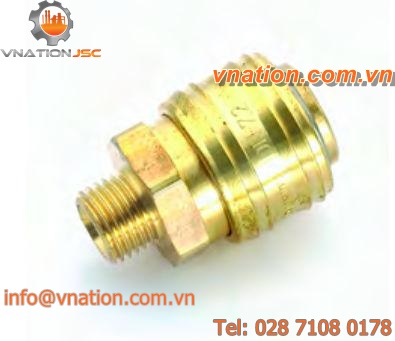 hydraulic adapter / for hose / male / brass