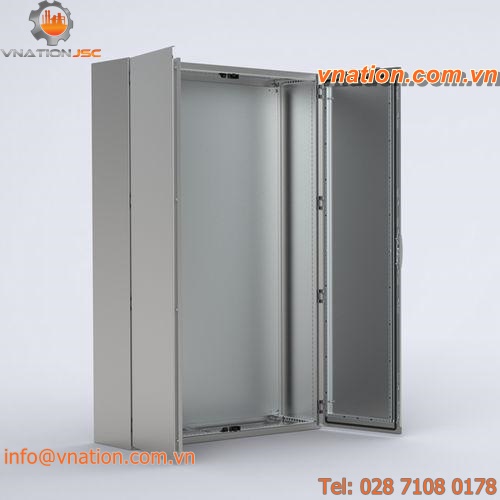protective cabinet / floor-mounted / double-door / stainless steel