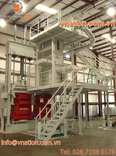 compact baling press / vertical / top-loading / textile fiber