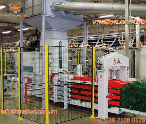 automatic baling press / horizontal / front-loading / textile fiber