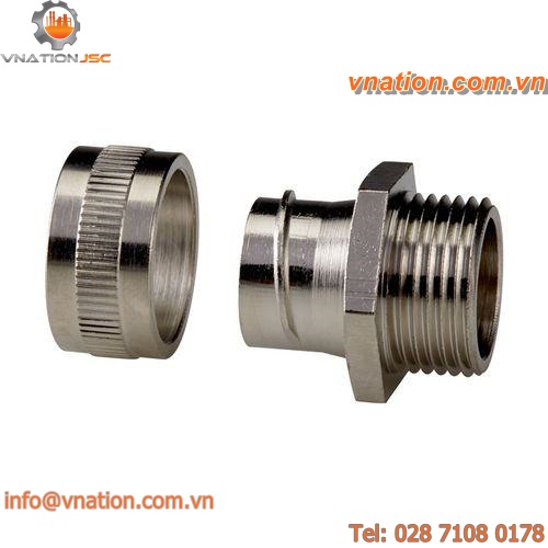 threaded fitting / straight / stainless steel / for cables