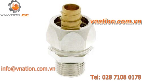 threaded fitting / hexagonal / nickel-plated brass / conduit