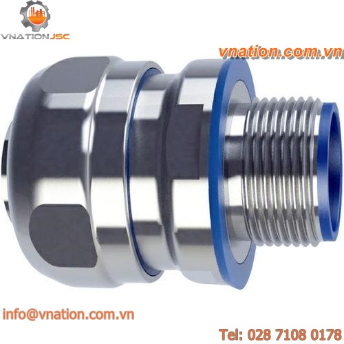 threaded fitting / straight / stainless steel / for the food industry
