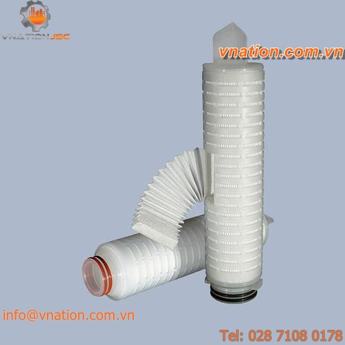 liquid filter cartridge / fine / polypropylene / pleated