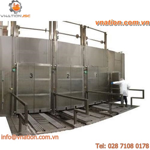 large dimension cooker / steam / for the food industry / stainless steel
