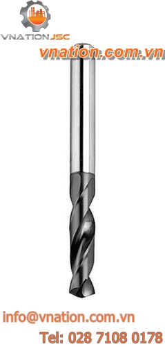 solid drill bit / for stainless steel / carbide / coated