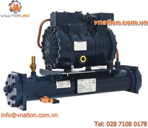 semi-hermetic condensing unit / water-cooled / for indoor use