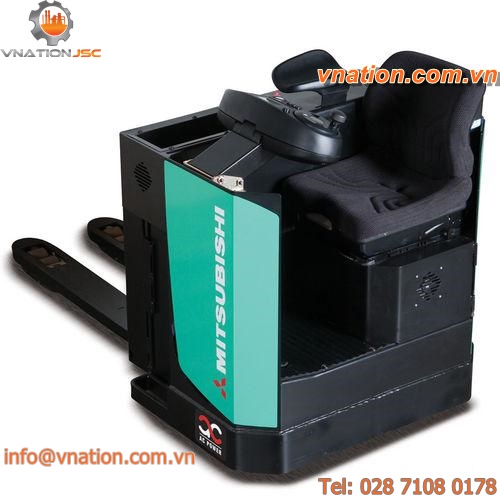 electric pallet truck / side-facing seated position / loading / unloading