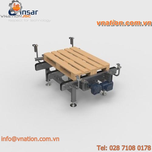 modular belt conveyor / for the food industry / for pharmaceutical industry / for pallets