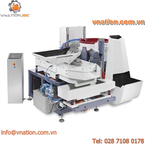 centrifugal disc vibratory finishing machine / deburring / industrial / automatic