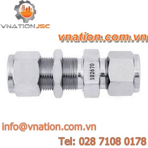 union fitting / bulkhead / straight / stainless steel