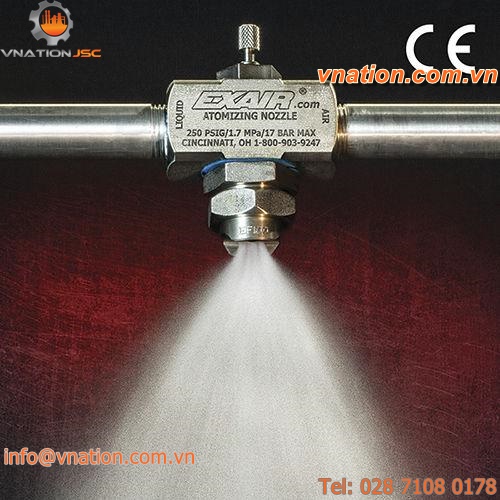 spray atomizing nozzle / flat spray / compressed air / for liquids