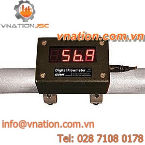 impeller flow meter / for compressed air / clamp-on / digital