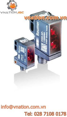 photoelectric sensor with foreground suppression / diffuse reflective / retroreflective / rectangular