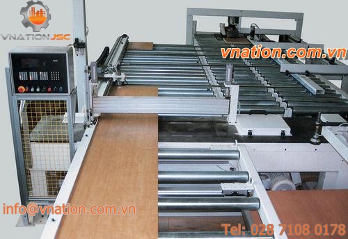 circular saw / wood / with roller conveyor / longitudinal