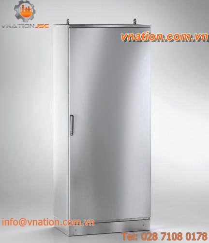 storage cabinet / free-standing / stainless steel / compact