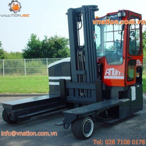 electric forklift / lateral / multi-directional / with super-elastic tires